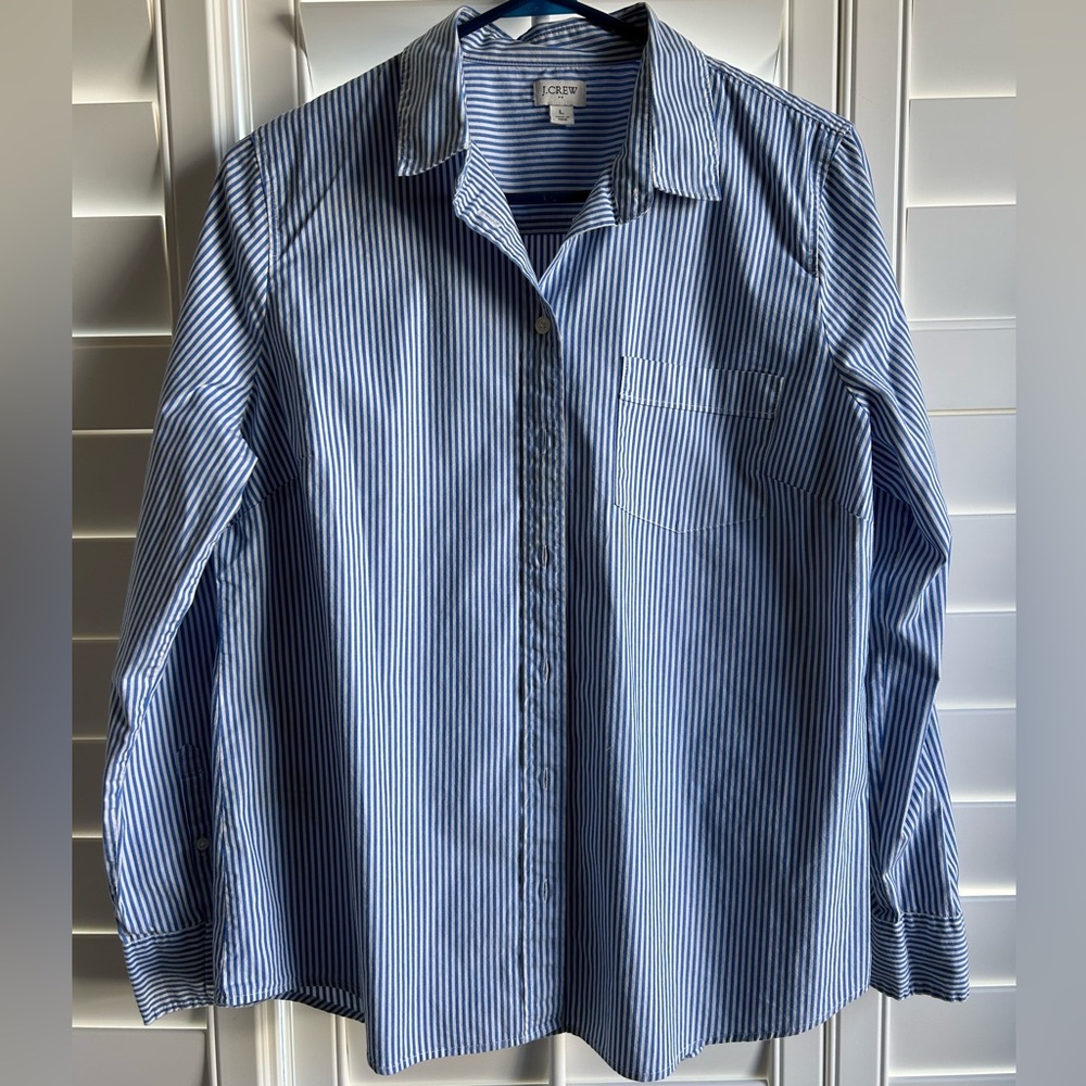 J Crew Factory women’s striped button down